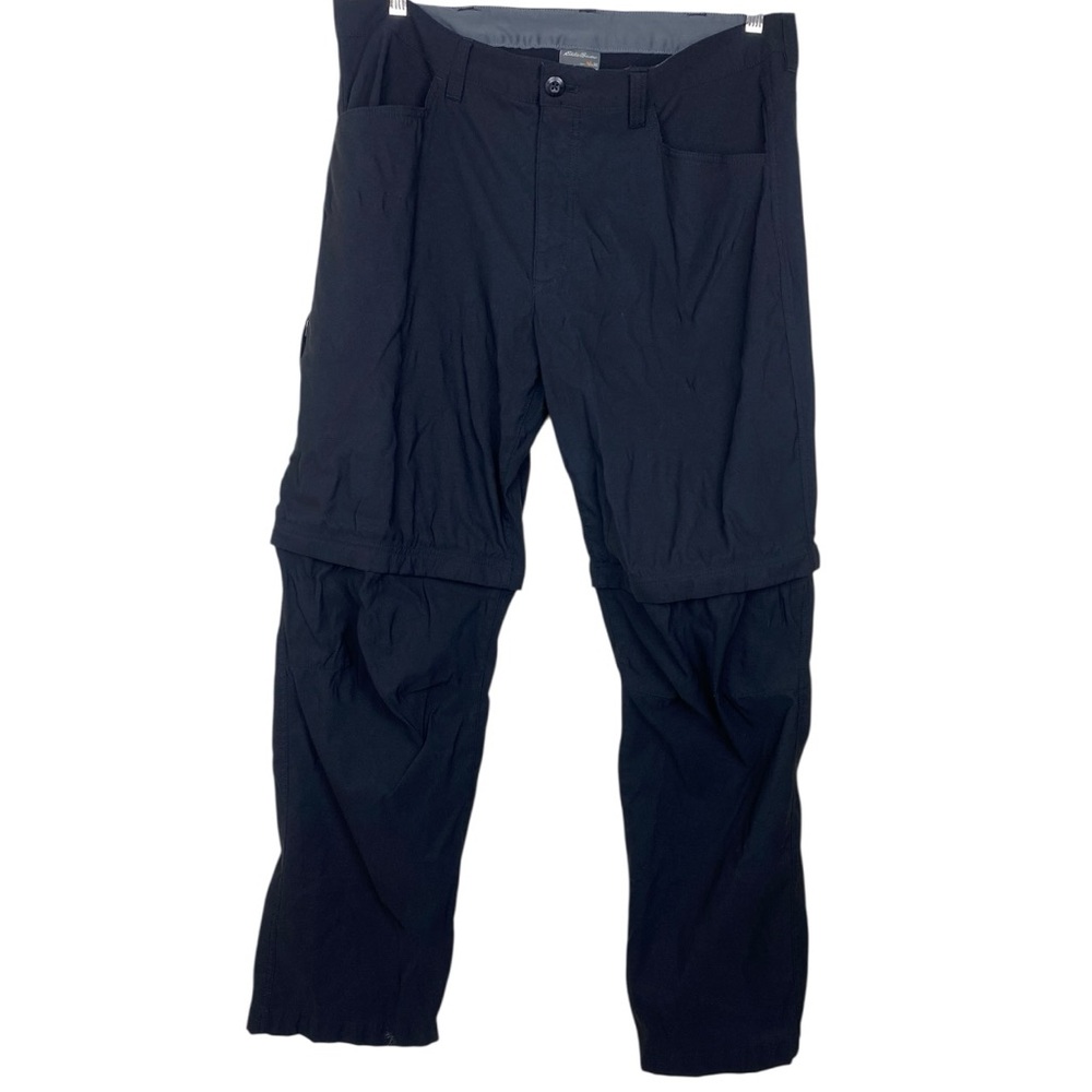 Eddie Bauer Black Convertible Hiking Pants 36x30 UPF 50 Gorpcore 10"inseam Short